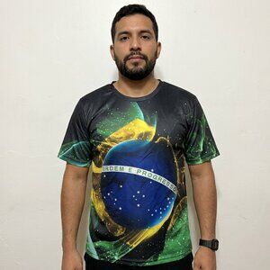 Camisa Preta Do Brasil Ordem e Progresso (Tamanhos Disponiveis)